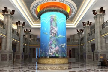 großer zylinder acryl aquarium